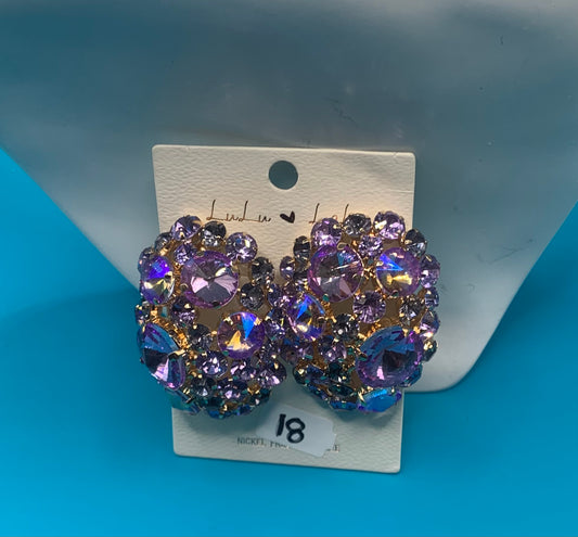 Purple Candy Clip Earrings