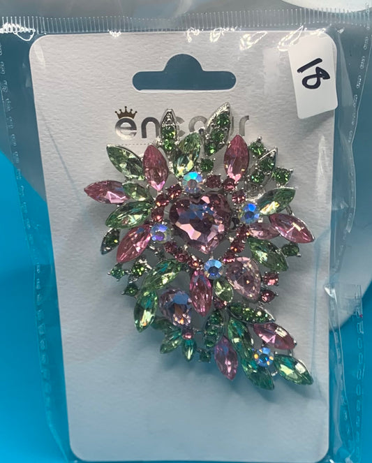 Pink and Green Brooch