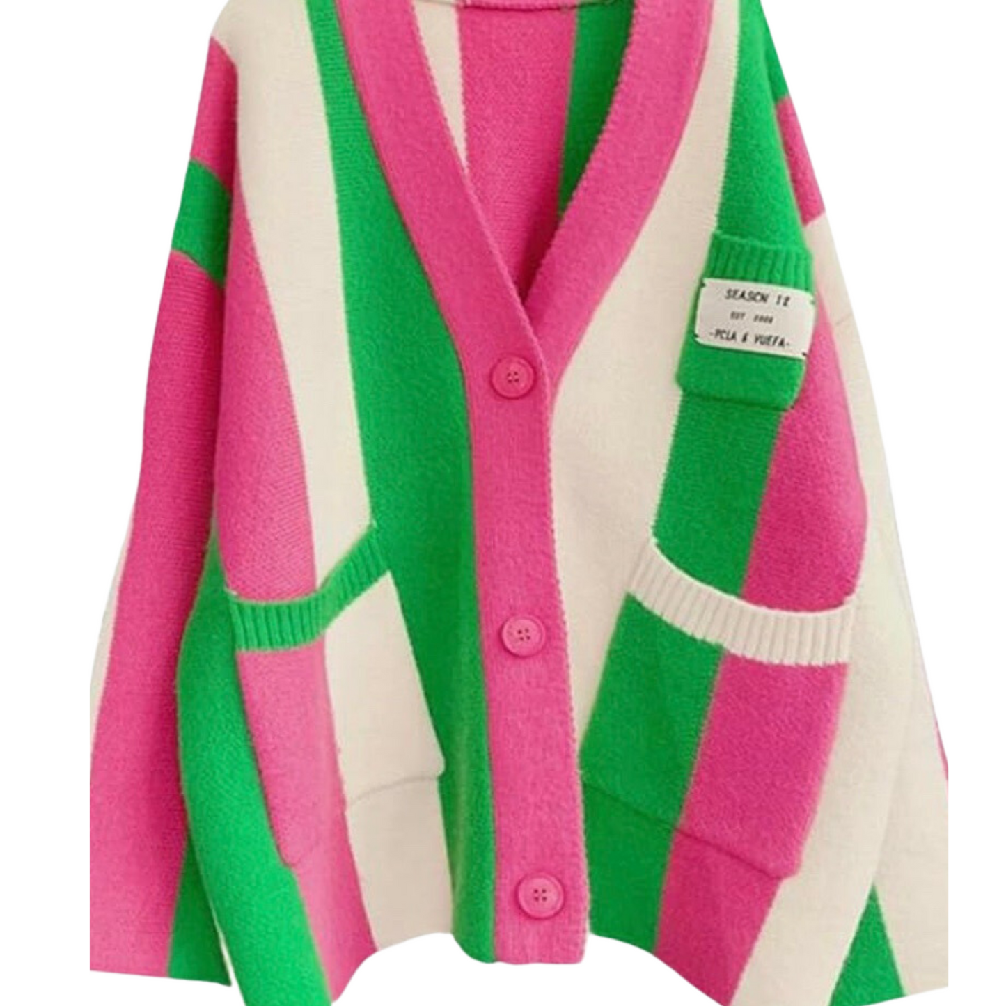 Pink and Green Fall Sweater